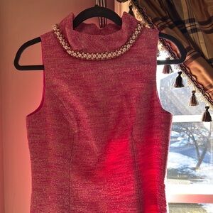 Lilly Pulitzer Pink Midi Dress with Pearl Detail
